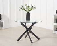 mara 100cm round glass dining table