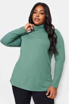 Yours Top Verde De Cuello Alto, Mujer Curvy Y Tallas Grandes, Yours
