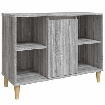 Armario De Lavabo Madera Contrachapada Gris Sonoma 80x33x60 Cm Vidaxl