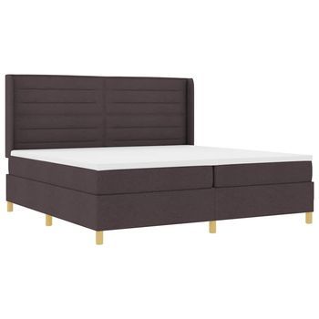 Cama Tipo Box Spring Con Colchón Marrón 200 X 200 Cm Tela Vidaxl