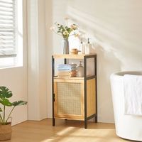 mueble de bano auxiliar tervola mdf bambu 80x40x35cm - negronatural encasa