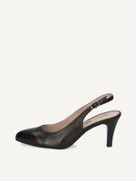 caprice sling pumps black made of leather with funnel heel size 36