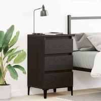 mesita de noche - mueble de dormitorio - madera de ingenieria - roble negro 45x35x44cm