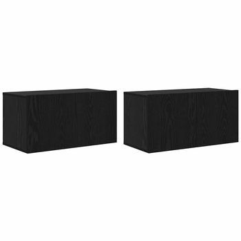 Conjunto De Mueble De Tv 2 Pcs Negro 60 X 30 X 30 Cm Vidaxl