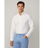 hackett london para hombre hm309361 camisa oxford lavada fit tailored blanco m casual algodon clasico manga larga