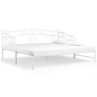 estructura de sofa cama extraible de metal blanco 90x200 cm