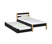 cama individual de madera con cajon para colchon n01 negro  roble