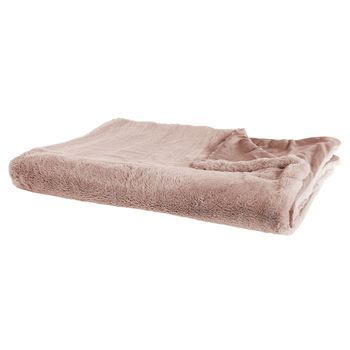 Manta De Tejido De Poliéster Rosa 150 X 200 Cm Mullido Suave Dormitorio Sala De Estar Moderna Chaab