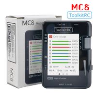 toolkitrc mc8 sc100 mini verificador de celdas de 32 bits multi-verificador de baterias con salida pwm lectura ppm sbus y carga rapida usb-c