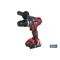 taladro percutor y atornillador sin escobillas  2 velocidades  incluye maletin con bateria li-ion de 20 voltios y 20 ah  cargador