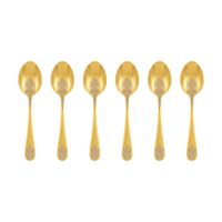 cucharas de te doradas brillantes arabescos - lote de 6