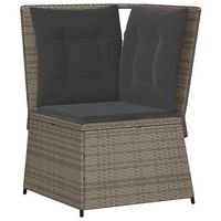 sofa de esquina de jardin  sofa de exterio con cojines ratan sintetico gris