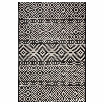 Alfombra De Exterior De Tejido Plano Rayas Negras 160x230 Cm Vidaxl