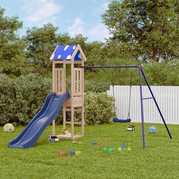 Parque Infantil | Área De Juegos De Exterior De Madera Maciza De Pino Cfw782702