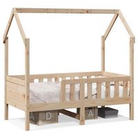 cama infantil  cama para ninos  cama con forma de casa de ninos madera maciza marron 70x140 cm