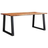 mesa de comedor con borde vivo madera maciza acacia 180x90x75cm