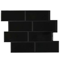azulejo de metro 50 uds negro 29 x 21 cm poliuretano y pet vidaxl