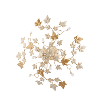 edera - lampara de techo marfil con cristal de strass y acabado oro antiguo 4 luces o60 cm