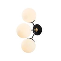 lampara de pared gondol-3021 blanco negro metal vidrio 15x30x44 cm