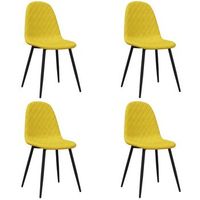 sillas de comedor 4 unidades terciopelo amarillo mostaza