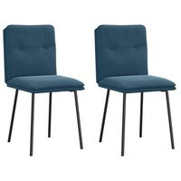 sillas de comedor 2 unidades terciopelo azul vidaxl