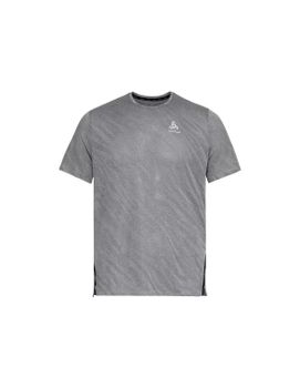 Camiseta de Trail Odlo Crew Neck S/S Zeroweight Engineered Chill-Tec Hombre Gris