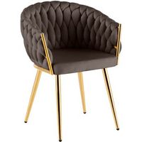 silla de comedor molise terciopelo dorado marron 57x58x80 cm clp