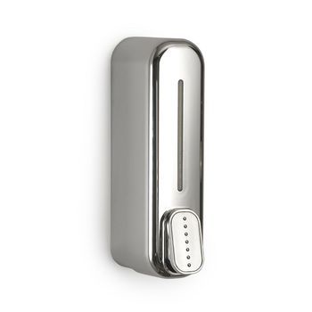 Dispenser De Jabón 350ml Color Inox En Pvc Y Abs Para Instalación Pared Con Tornillos