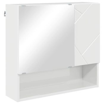 Armario Con Espejo Brillante 59 X 17 X 55 Cm Vidaxl