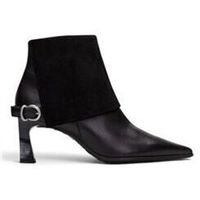 hispanitas zapatos de tacon botin paris solapa negro para mujer