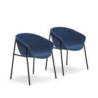 pack 2 sillas de comedor azul oscuro