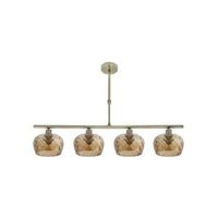 lampara estela 4 luces cuero 75x13 cm
