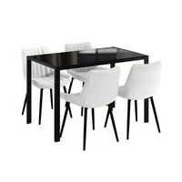 set de mesa de comedor grand 120 x 70 cm con 4 sillas beige vicco