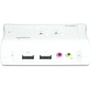 Interruptor KVM TRENDnet TK-209K 2 Puertos USB VGA con Audio y Cables Incluidos