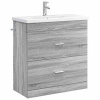 juego de muebles de bano sonoma gris 81 x 40 x 845 cm vidaxl
