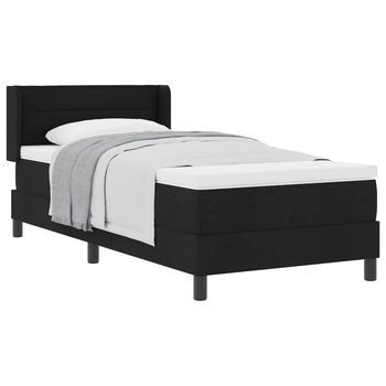 Cama Tipo Box Spring Con Cabecera Manual Negro 190 X 90 Cm Tela Vidaxl