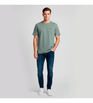 BOSS para hombre. 50506373 Camiseta con Logo a Contraste verde (3XL), Casual, Algodón, Manga corta