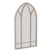 costway espejo panel ventana estilo granja arqueado pared marco metal antiexplosion sala estar entrada chimenea jardin 83x48cm