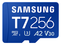 tarjeta micro sdxc - samsung t7 mb-mb256t 256 gb lectura hasta 170 mbs uhs clase 3 a2 v30 azul