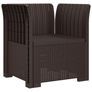 Sillón Individual Apariencia De Ratan Pp Marrón Vidaxl