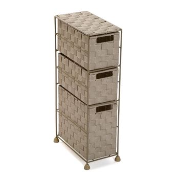 Mueble de baño con 3 cajones en metal y nylon beige