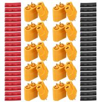 10 pares de conectores macho y hembra uruav xt60 con tubo termoencogible para baterias lipo