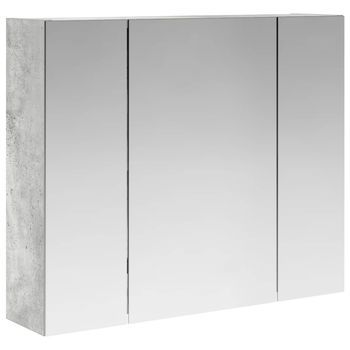 Armario Con Espejo De Baño Gris Concreto 60 X 14,5 X 50 Cm Vidaxl