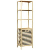 estanteria de bano 44x33x160 cm madera natural