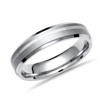Anillo titanio con incrustación plata 6mm mate