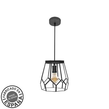 FABRILAMP Lámpara de techo colgante Lente Pequeño 1xe27 Negro