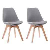 pack de 2 sillas escandinavas grises con cojin nora