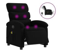 vidaxl sillon reclinable de masaje electrico tela negro
