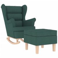 sillon mecedora con taburete tela verde oscuro cfw334202
