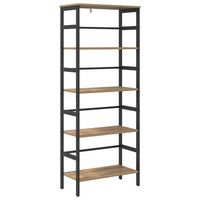 estante de libros 4 niveles 60 x 295 x 149 cm roble artisan vidaxl